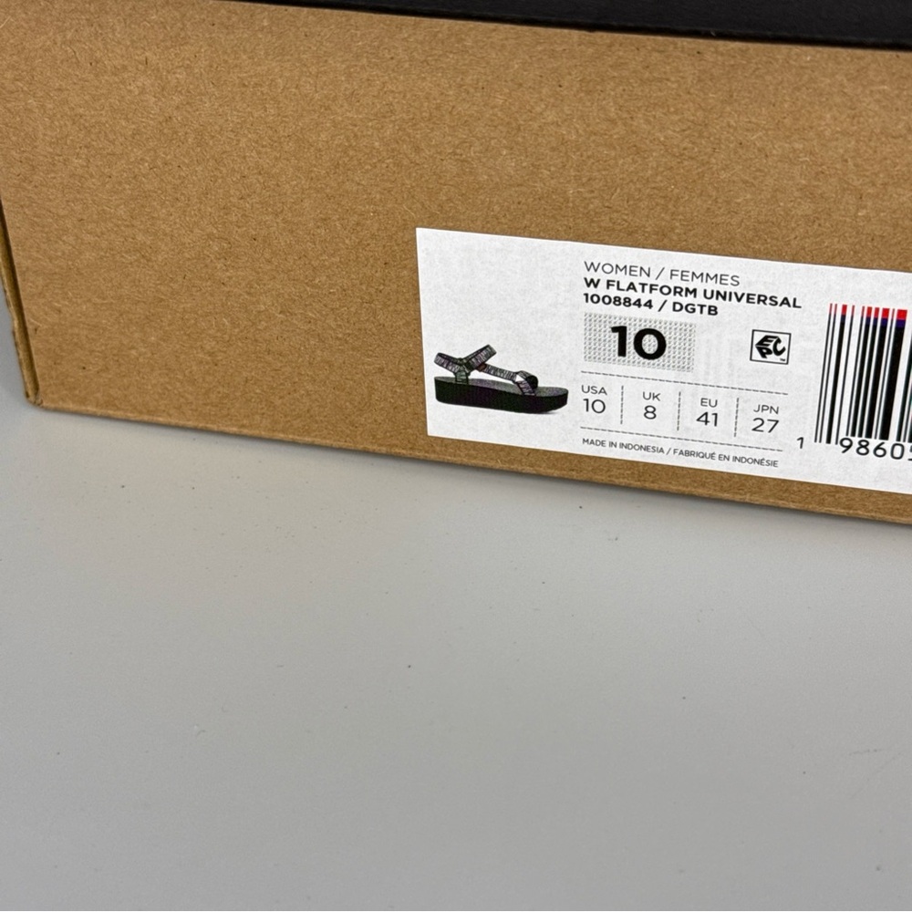 New Teva Sz 10 Platform Flatform Universal sandal black white zebra Y2K - Picture 6 of 6